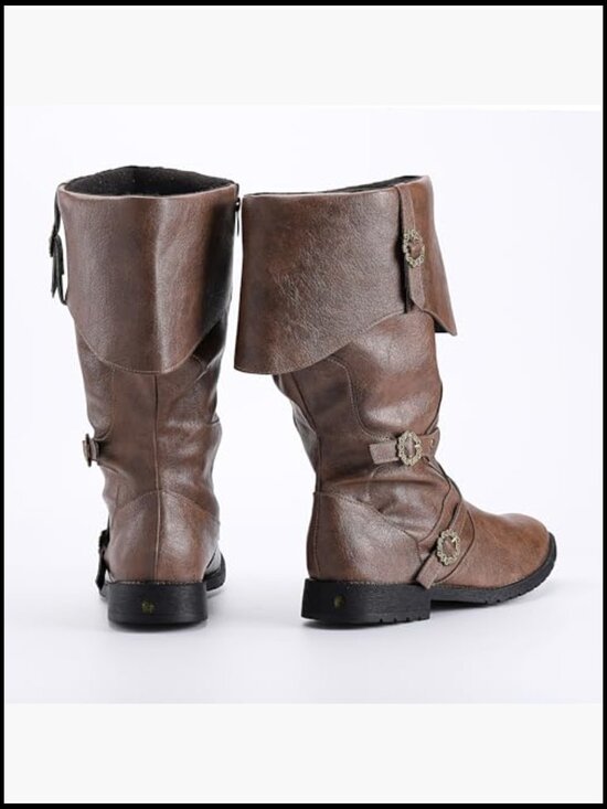 Men\'s Renaissance Boots Viking Pirate Costume Leather Boots Halloween Shoes main image 5